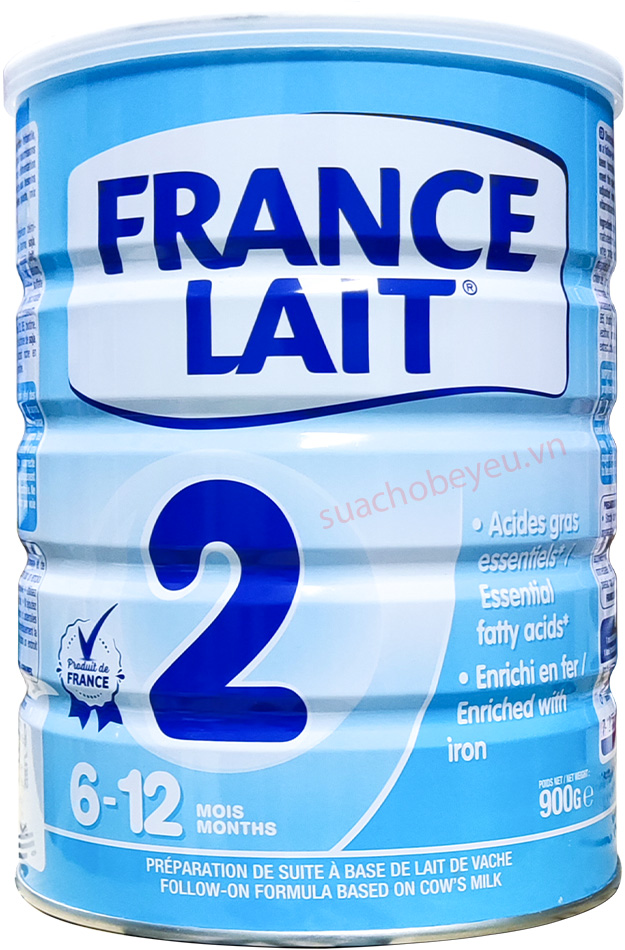 Thùng sữa France Lait số 2 lon 900g cho trẻ 6-12 tháng
