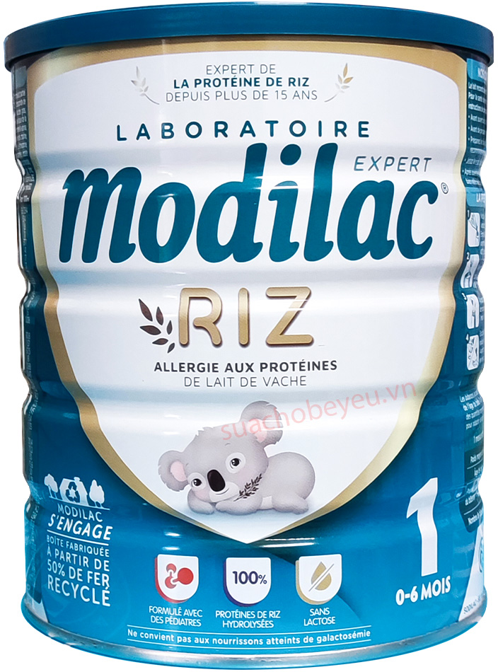 Sữa Modilac Expert Riz 1 lon 800g cho trẻ dị ứng đạm bò 0-6 tháng