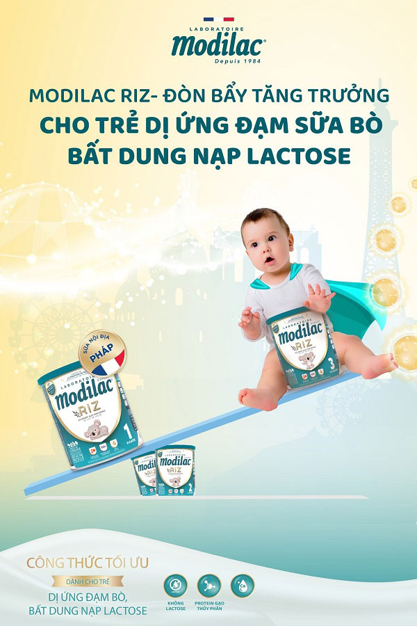Sữa Modilac Expert Riz 2 lon 800g cho trẻ dị ứng đạm bò 6-12 tháng