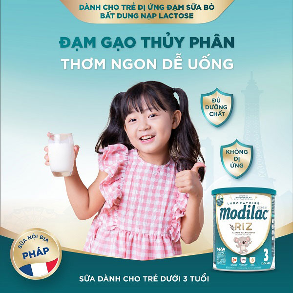Sữa Modilac Expert Riz 2 lon 800g cho trẻ dị ứng đạm bò 6-12 tháng