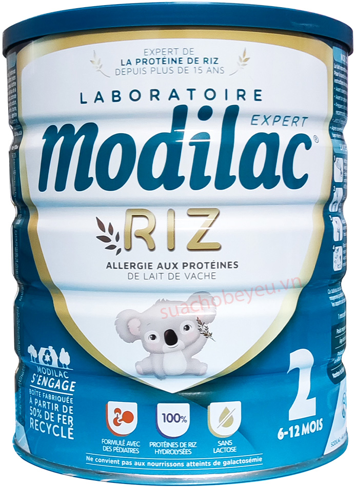 Sữa Modilac Expert Riz 2 lon 800g cho trẻ dị ứng đạm bò 6-12 tháng