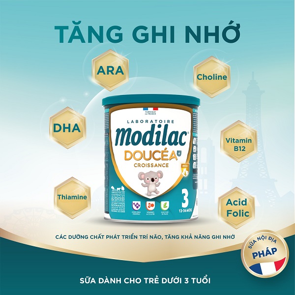 Sữa Modilac Doucéa số 1 lon 400g, cho trẻ 0-6 tháng