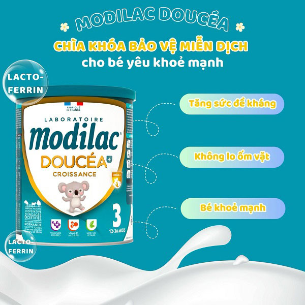 Sữa Modilac Doucéa Croissance Số 3 Lon 800G, Cho Trẻ 1-3 Tuổi