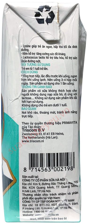 Sữa pha sẵn tăng cân Primavita Pros-Gain hộp 110ml