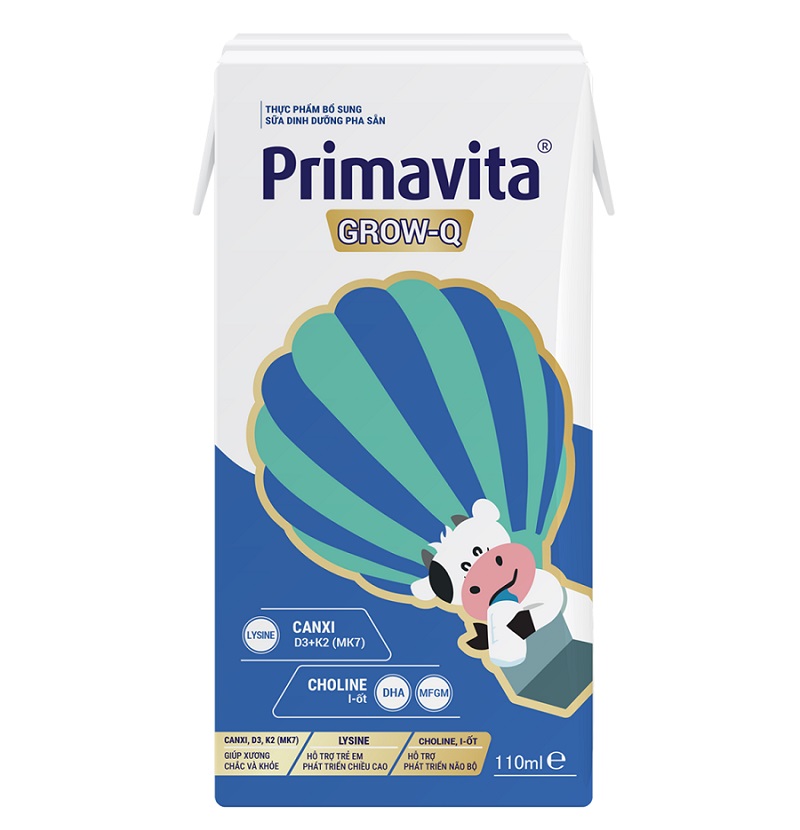 Thùng Sữa pha sẵn tăng chiều cao Primavita Grow-Q hộp 110ml