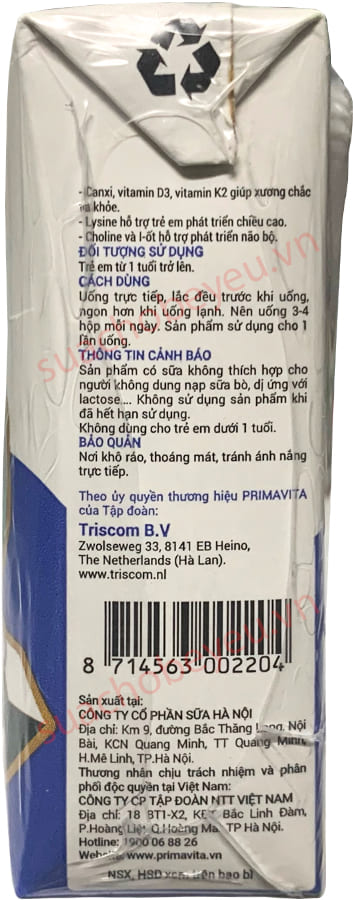 Sữa pha sẵn Primavita Grow-Q hộp 110ml