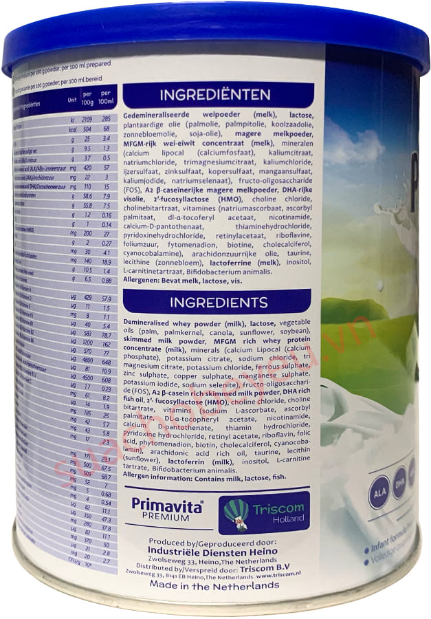 Sữa Primavita Premium số 1 lon 400g cho trẻ từ 0-6 tháng