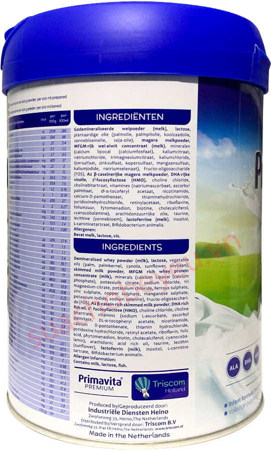 Sữa Primavita Premium số 1 lon 800g cho trẻ từ 0-6 tháng