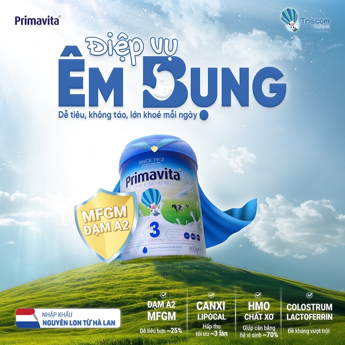 Sữa Primavita Premium số 2 lon 800g cho trẻ từ 6-12 tháng