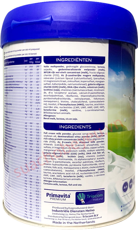 Sữa Primavita Premium số 3 lon 800g cho trẻ từ 12-36 tháng