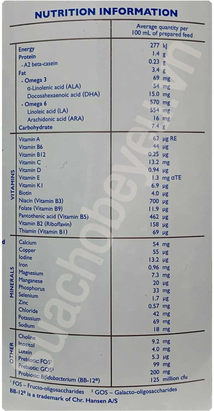 Sữa Bellamy's Organic đạm A2 số 2 lon 350g cho trẻ 6-12 tháng tuổi