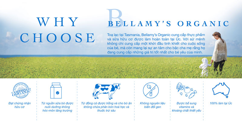Sữa Bellamy's Organic đạm A2 số 2 lon 800g cho trẻ 6-12 tháng tuổi