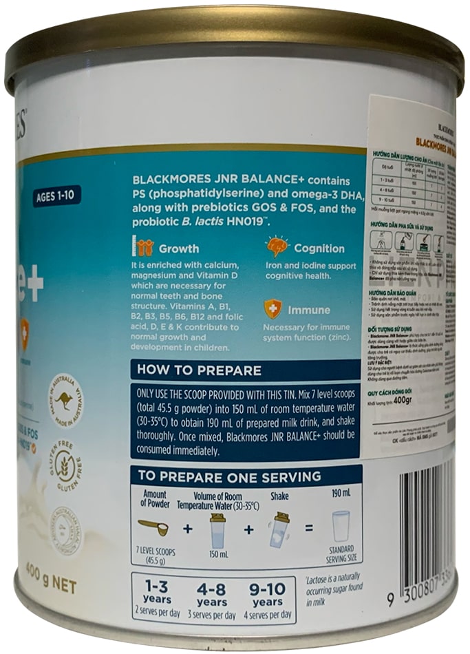 Sữa Blackmores Junior Balance+ 400g cho trẻ 1-10 tuổi