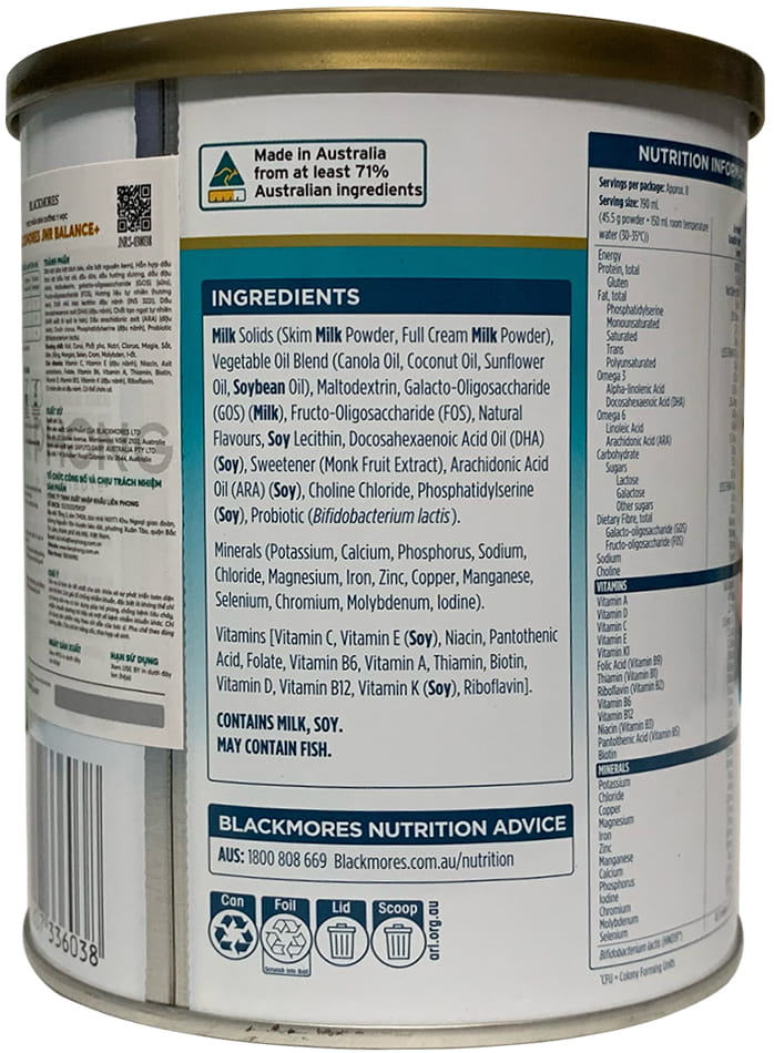 Sữa Blackmores Junior Balance+ 400g cho trẻ 1-10 tuổi
