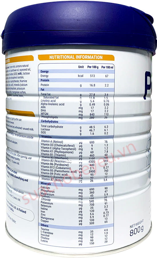 Sữa tăng chiều cao Pitelac lon 800g cho trẻ từ 2-12 tuổi