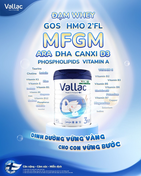 Sữa Vallac số 2 lon 800g cho trẻ từ 6-12 tháng