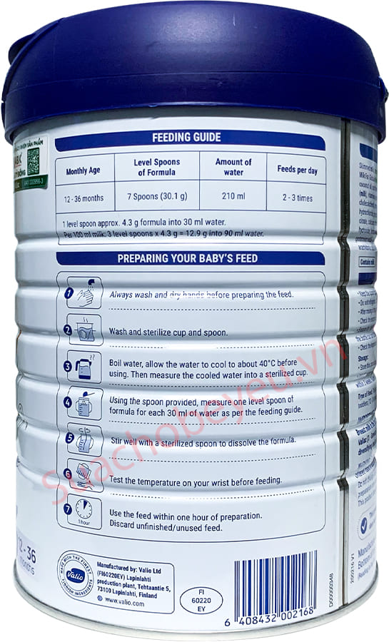 Sữa Vallac số 3 lon 800g cho trẻ từ 1-3 tuổi