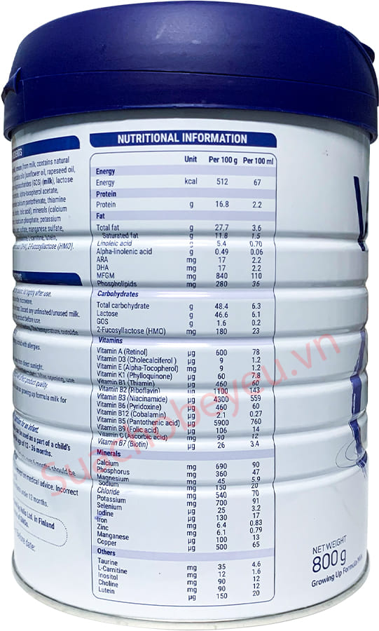 Sữa Vallac số 3 lon 800g cho trẻ từ 1-3 tuổi