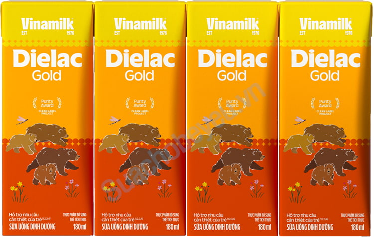 Sữa pha sẵn Dielac Gold hộp 180ml cho trẻ 1 tuổi trở lên