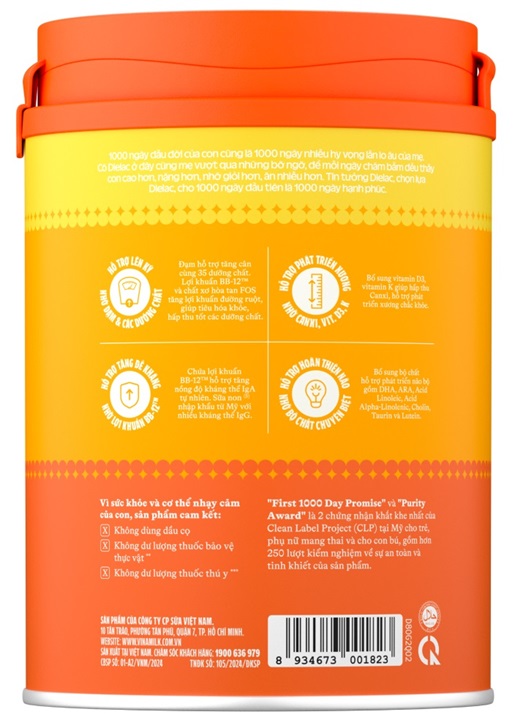 sữa dielac alpha gold số 2 lon 900g cho trẻn 6-12 tháng tuối