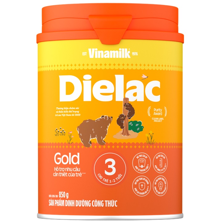 Sữa Dielac Alpha Gold số 3 lon 850g cho trẻ 1-2 tuổi