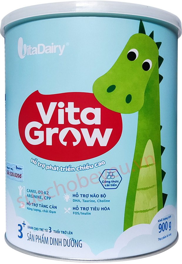 Sữa Vtagrow 3+ tăng chiều cao vượt trội cho trẻ trên 3 tuổi lon 900g 