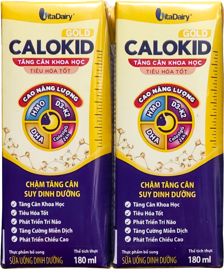 Sữa pha sẵn Calokid Gold hộp 180ml cho trẻ 1-10 tuổi