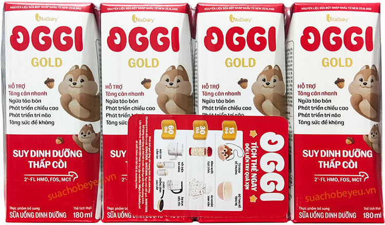 Sữa Oggi Gold hộp 180ml cho trẻ từ 1-10 tuổi