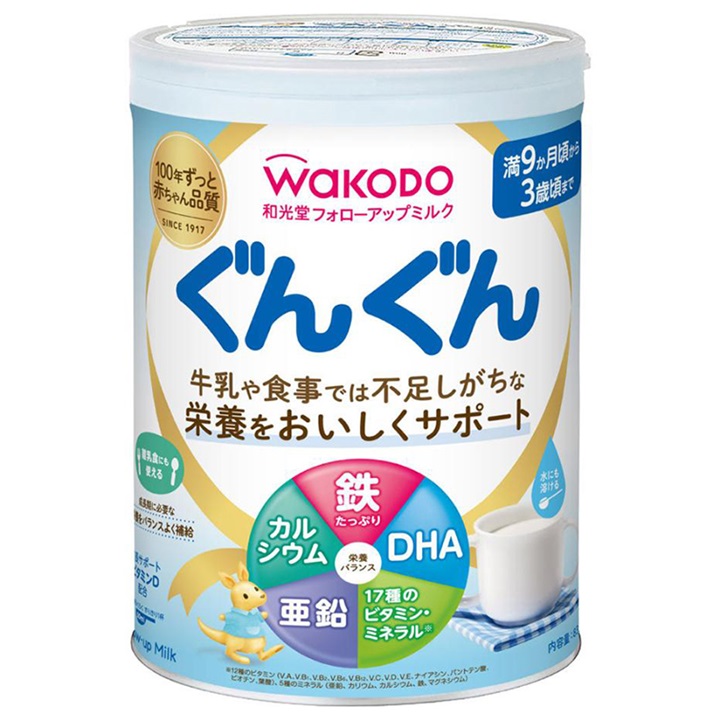 Sữa Wakodo nội địa nhật lon 830g cho trẻ 1-3 tuổi 