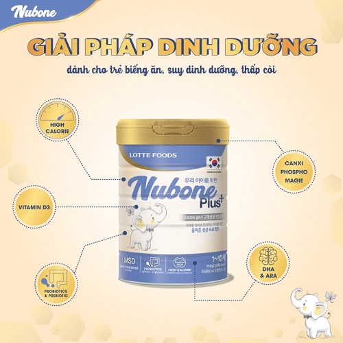 Sữa Nubone Plus+ cho trẻ Biếng ăn, chậm cân từ 1-10 tuổi