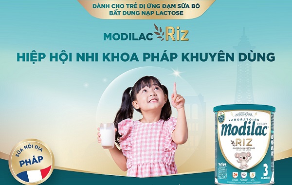 Sữa Modilac Expert Riz 3, dị ứng đạm sữa bò, trẻ 1-3 tuổi