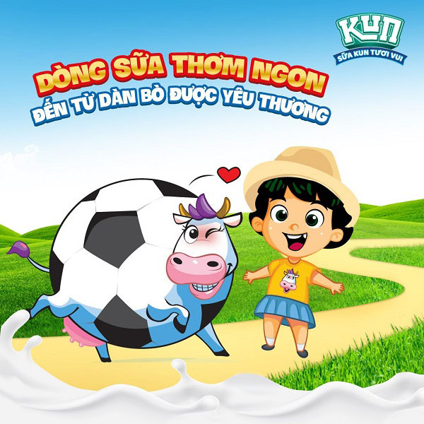 Sữa Kun Tươi Vui Ít Đường hộp 180ml