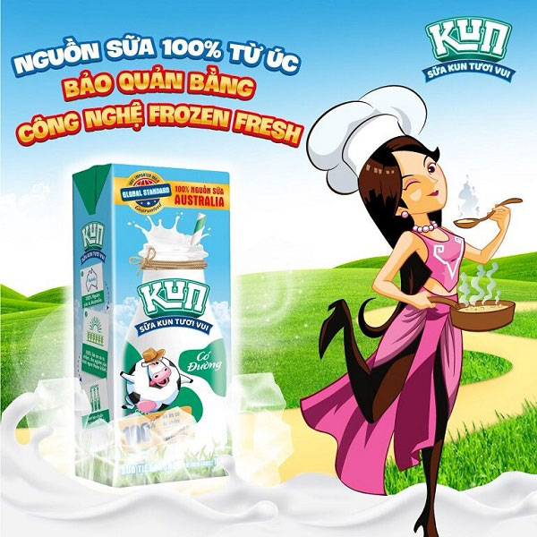 Sữa Kun Tươi Vui Ít Đường hộp 180ml