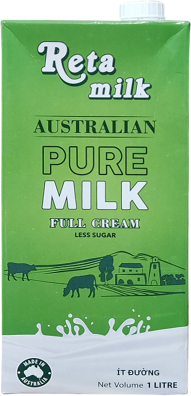 Sữa tươi Reta Milk Úc Ít đường hộp 1 Lít