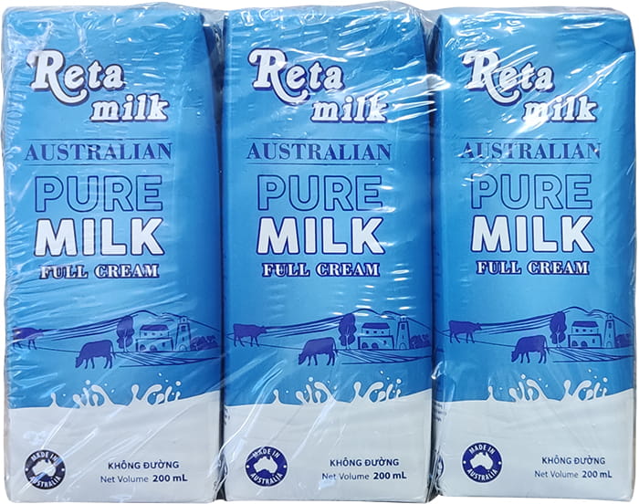 Sữa tươi Nguyên kem Reta Milk Úc hộp 200ml