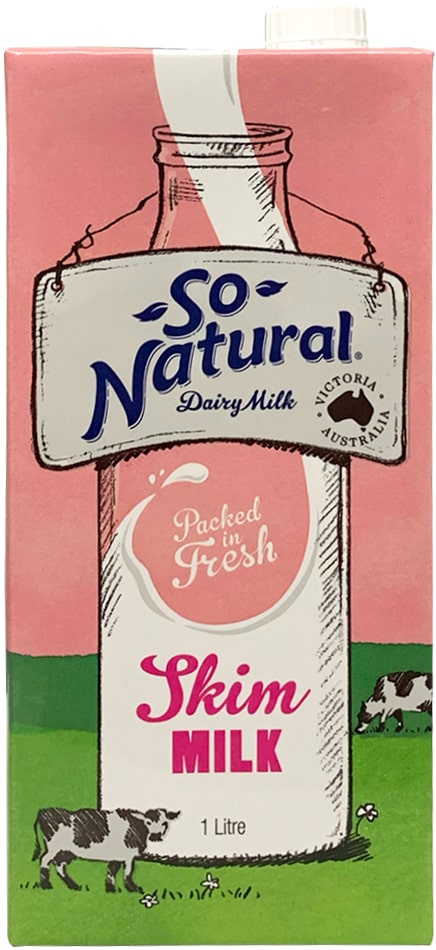 Sữa tươi tách béo So Natural nhập Úc hộp 1 lít