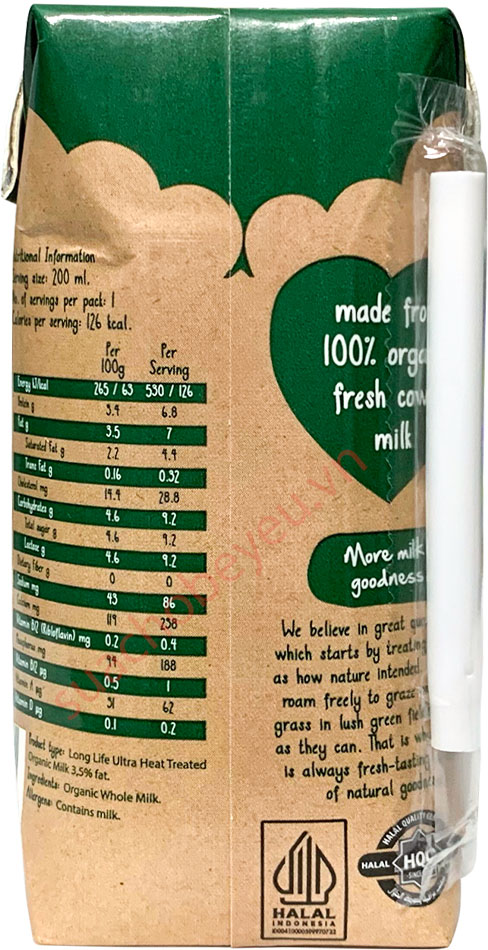 Sữa tươi nguyên kem Arla Organic hộp 200ml