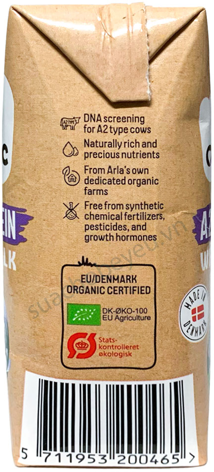 Sữa tươi nguyên kem Arla Organic A2 hộp 200ml