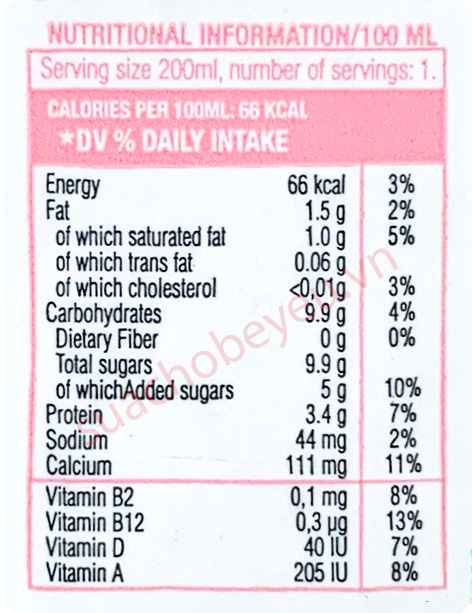 Sữa tươi Arla Organic vị Dâu hộp 200ml