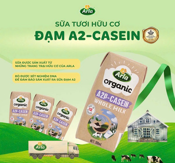 Sữa tươi nguyên kem Arla Organic A2 hộp 200ml