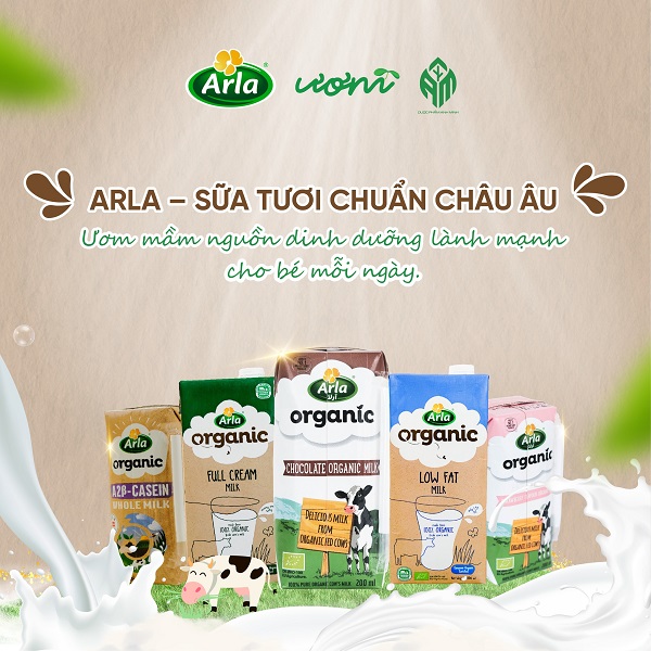 Sữa tươi Arla Organic vị Chocolate hộp 200ml
