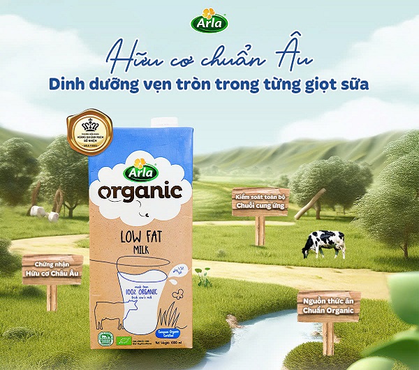Sữa tươi Arla Organic vị Dâu hộp 200ml