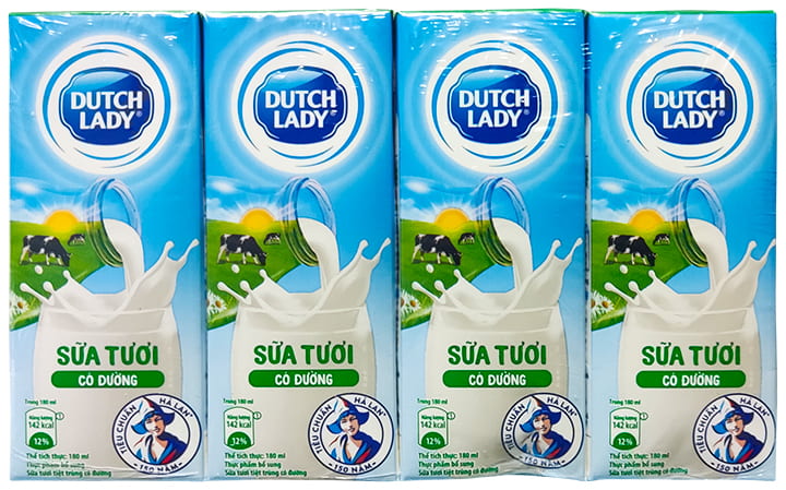 Sữa tươi Cô Gái Hà Lan có đường hộp 180ml