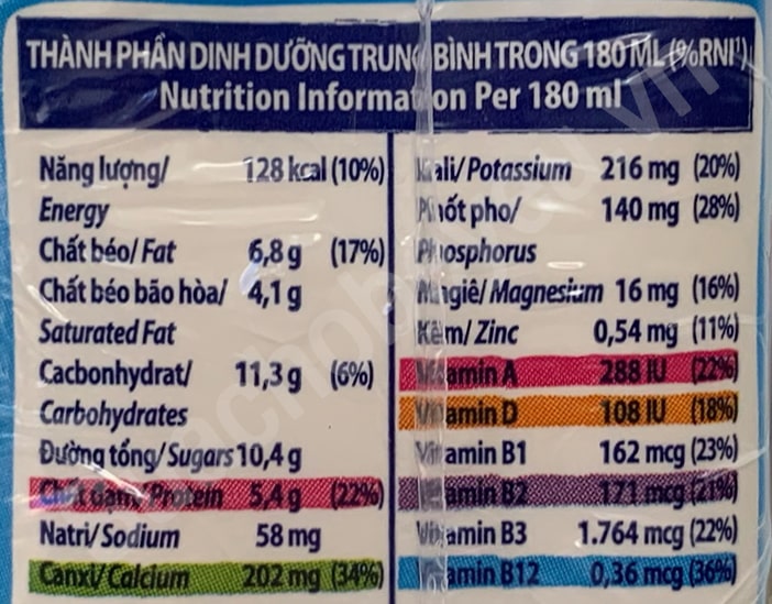 Sữa tươi Cô Gái Hà Lan Ít đường hộp 180ml