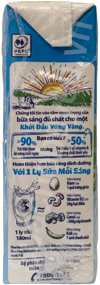 Sữa tươi Cô Gái Hà Lan Ít đường hộp 180ml