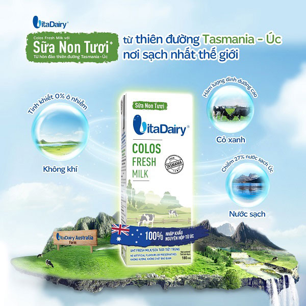 Sữa tươi úc moozi có đường hộp 180ml