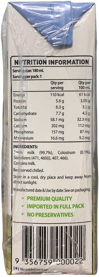 Sữa tươi úc moozi có đường hộp 180ml