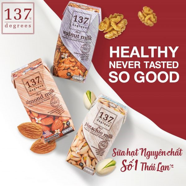Sữa hạt Hạnh Nhân Không Đường 137 Degrees hộp 180ml