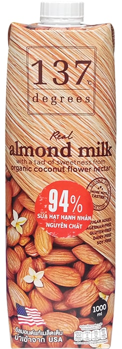 Sữa hạt hạnh nhân nguyên chất 137 Degrees 1 Lít