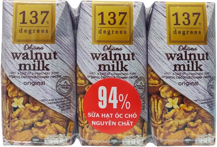 Sữa hạt Óc Chó Nguyên Chất 137 Degrees hộp 180ml